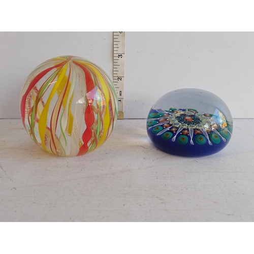 264 - 2 Glass Paper Weights