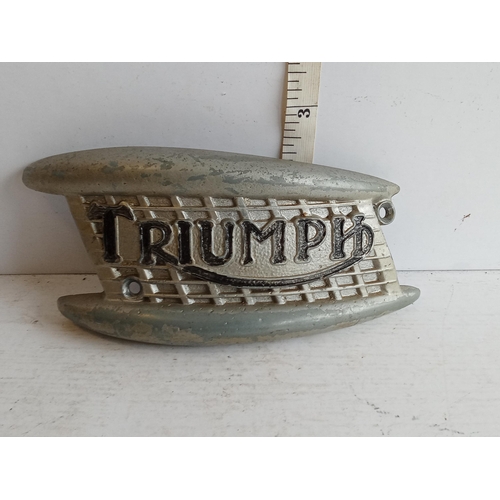 33 - Vintage Triumph Motorbike Tank Badge