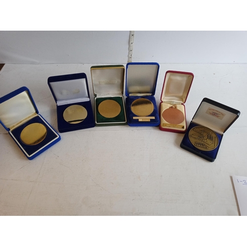 38 - 6 Assorted Boxed Medals