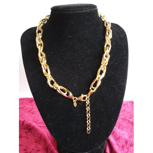 147 - Gold Tone Silver Necklace