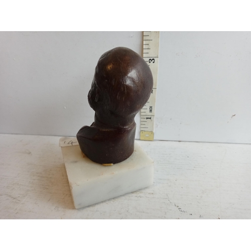 124 - Small Bronze Bust on Marble Base