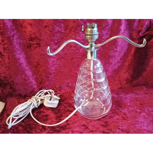 129 - Cut Glass Lamp Base,