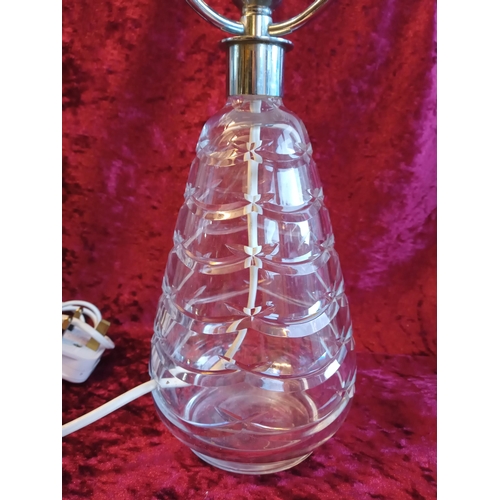 129 - Cut Glass Lamp Base,