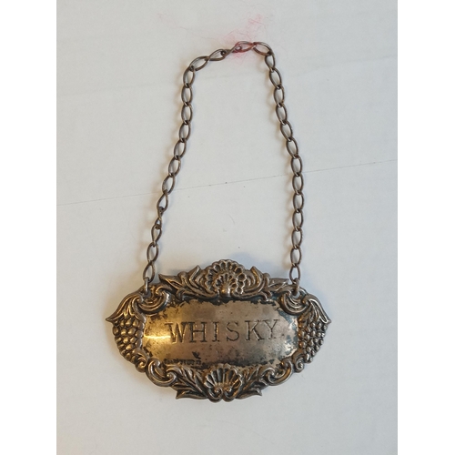 14 - Silver Whiskey Decanter Label