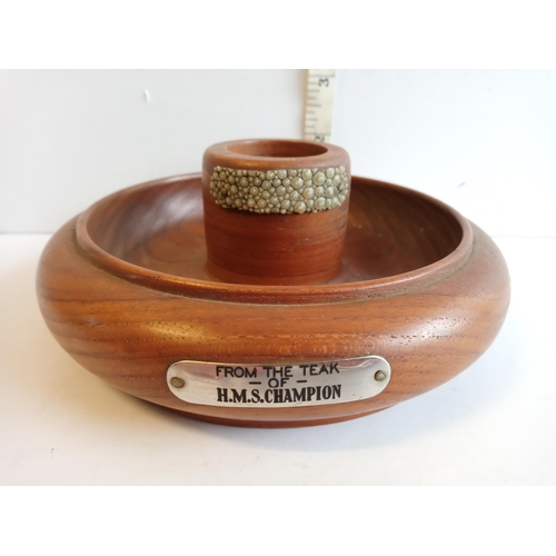 50 - Shipping Bowl from the Teak of HMS Champion