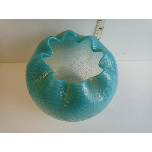 158 - Blue Satin Glass Vase