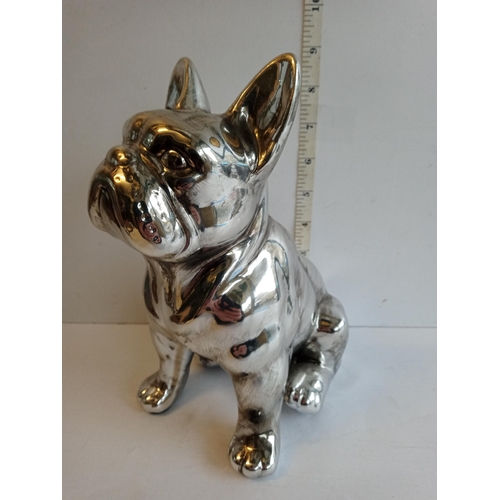 149 - Silver Colour  French Bull Dog Ornament