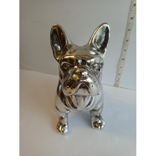 149 - Silver Colour  French Bull Dog Ornament