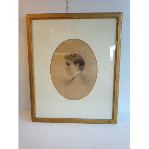 151 - Original Pencil Drawing By Agnus Dreaden 1880's. Collection Only