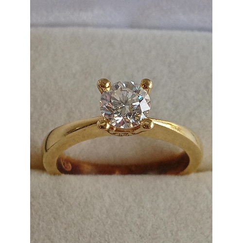 10A - 18ct Gold Ring with full 1/2 ct Quality Diamond, size 6