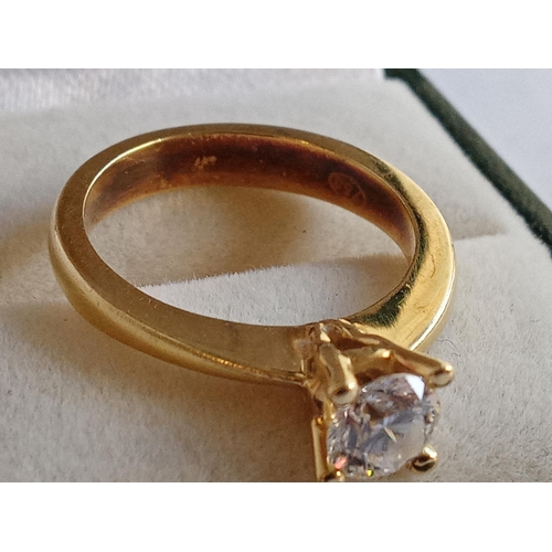 10A - 18ct Gold Ring with full 1/2 ct Quality Diamond, size 6