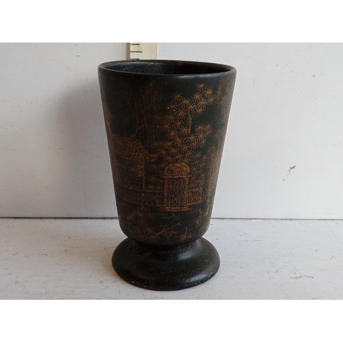 120 - Japanese Intricately Decorated paper Mashai Cup