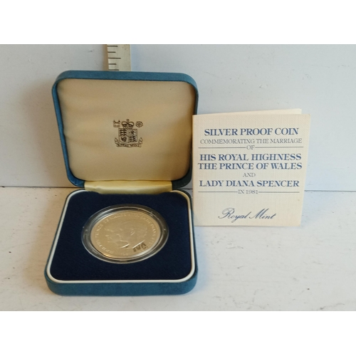 13 - Silver Proof Charles & Diana Coin in Presentation Case