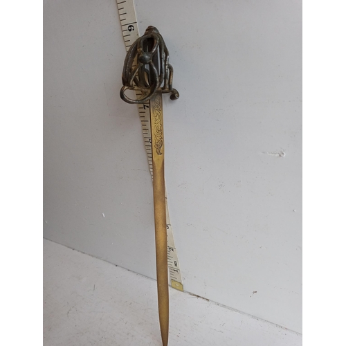 135 - Vintage Metal & Brass Sword Letter Opener