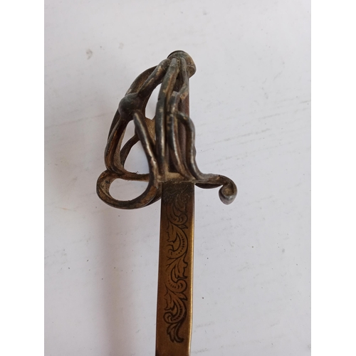 135 - Vintage Metal & Brass Sword Letter Opener