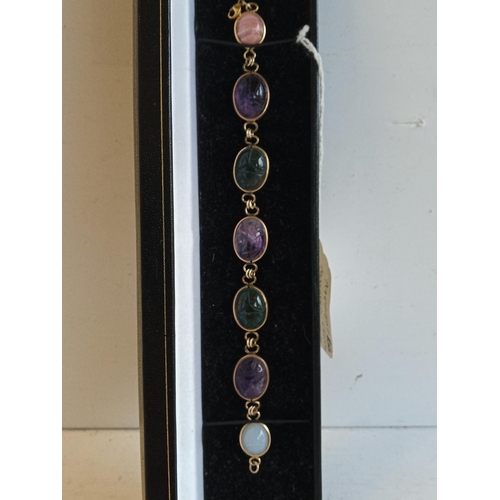 16 - 9ct Rolled Gold Amethyst Bracelet