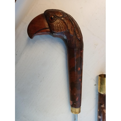 214 - Bird Handle Sword Stick with Glass Eyes