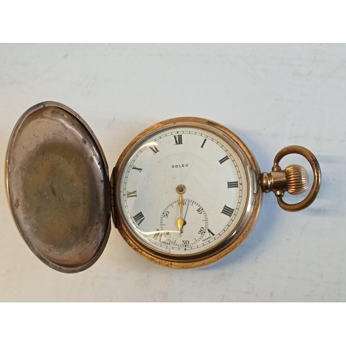 24 - Yellow Metal Over Wound Full Hunter Pocket Watch