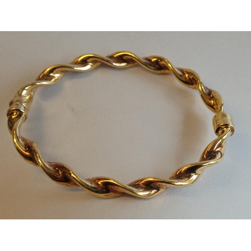 3 - 925 Silver Bangle, Gold Plated