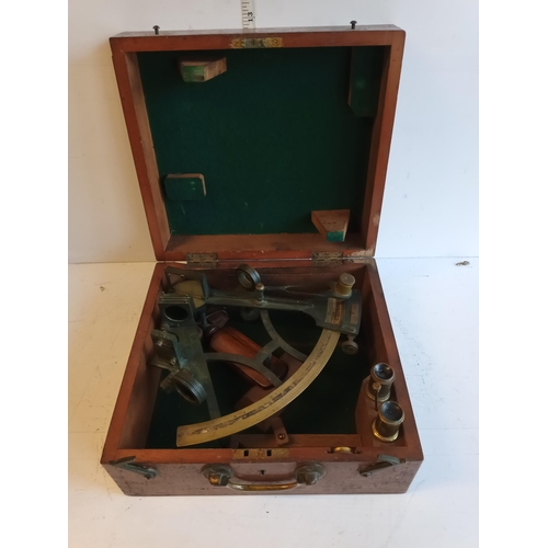 303 - Antique Sextant in Wooden Case