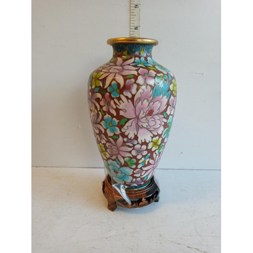 312 - Cloisonne Vase on Stand