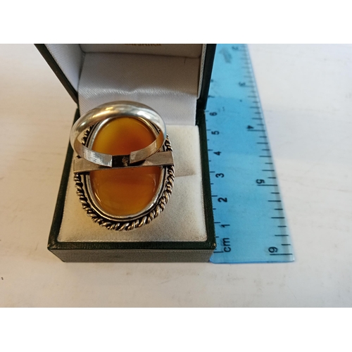 5 - Silver & Agate Ring,