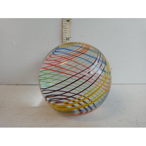 59 - Murano Latino Swirl Glass Paper Weight