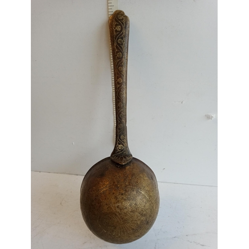 65 - Early Bronze Highly Chased Scoop. Lovely Piece