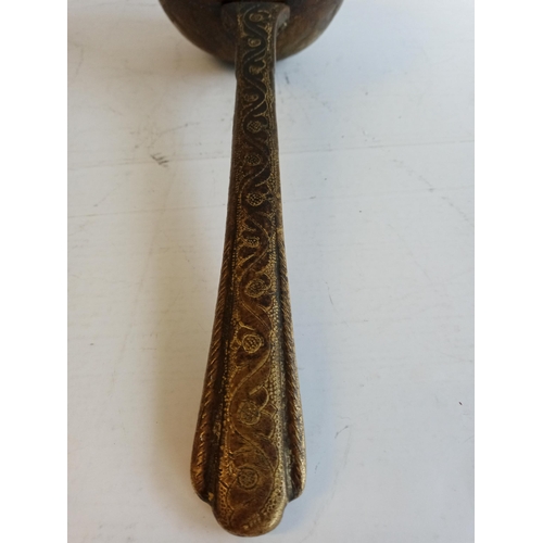 65 - Early Bronze Highly Chased Scoop. Lovely Piece