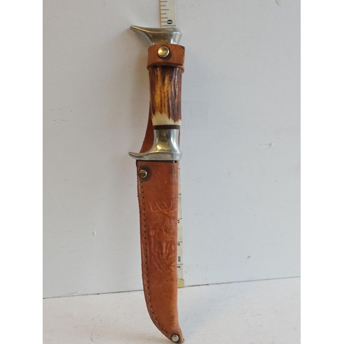 9 - Horn Handle Knife in Sheath