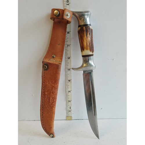 9 - Horn Handle Knife in Sheath