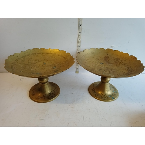 93 - 2 Chinese Brass Cake/Sweet Stands