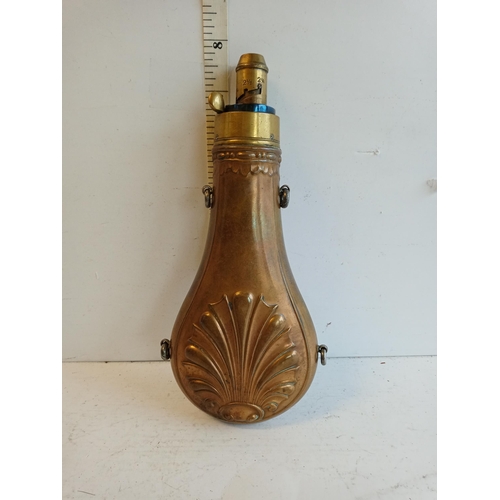 98 - Vintage Brass & Copper Powder Flask