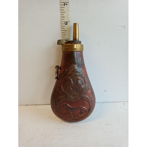 99 - Vintage Brass & Copper Powder Flask