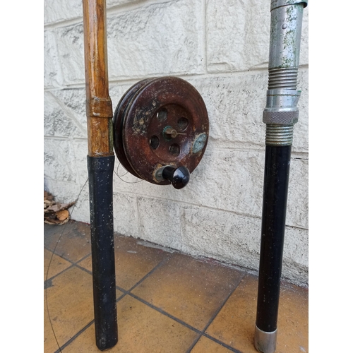 274 - 2 Vintage Fishing Rods & 1 Reel, Collection Only