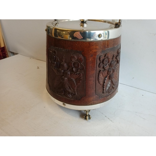 121 - Very Ornate Biscuit Barrel with Ball & Claw Feet