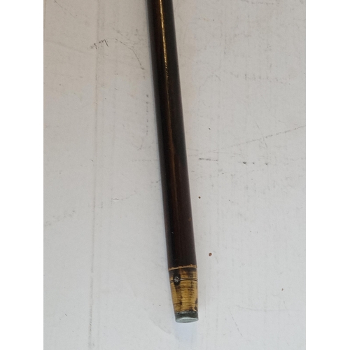 122 - Lovely Silver Top Swagger Stick with Original Brass Ferrule