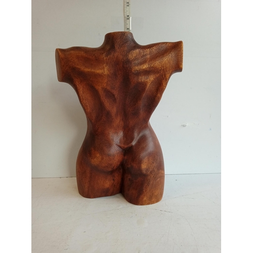 124 - Carved Wooden Male Torso