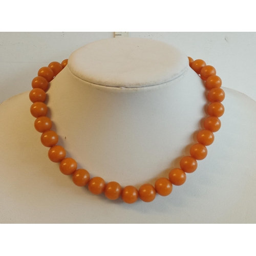 13 - Baltic Amber Egg Yolk Necklace, Marbled