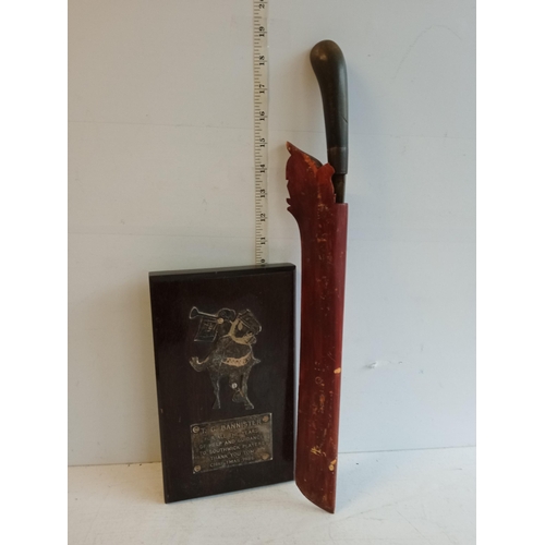 154 - TG Bannister Machete  with Plaque