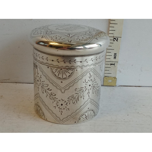 161 - Beautiful Solid Silver Lidded Jar, Lovely Piece