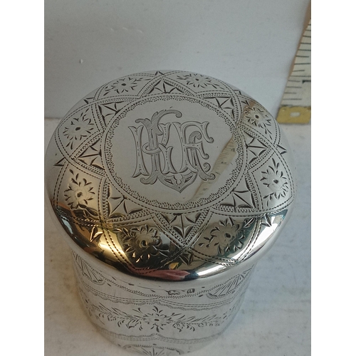 161 - Beautiful Solid Silver Lidded Jar, Lovely Piece