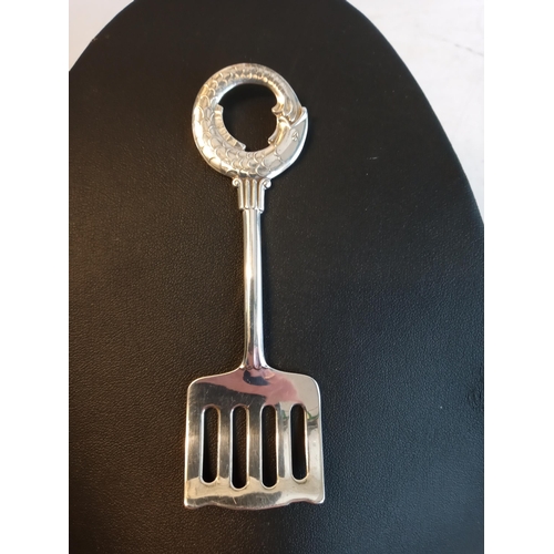 167 - David Andersen Carl Johans Oslo Norway Soon & Miniature Spatula, 900 Silver