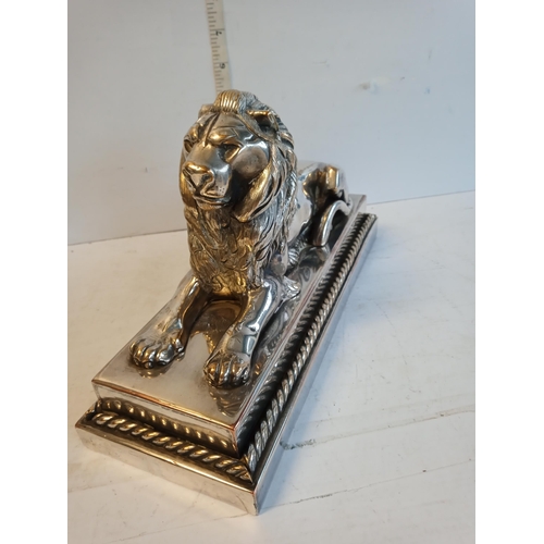 247 - Antique Silvered Bronze Lion