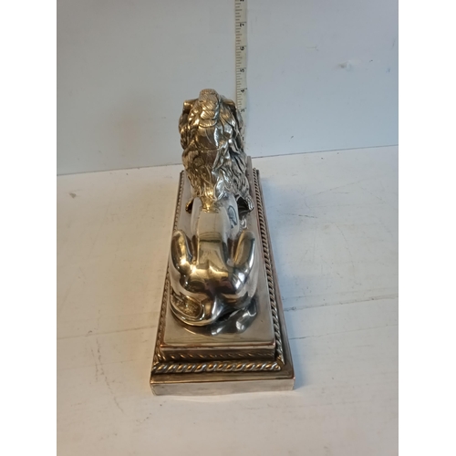 247 - Antique Silvered Bronze Lion