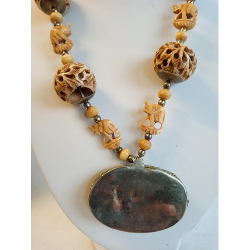 297 - Ornate Carved Bone Necklace