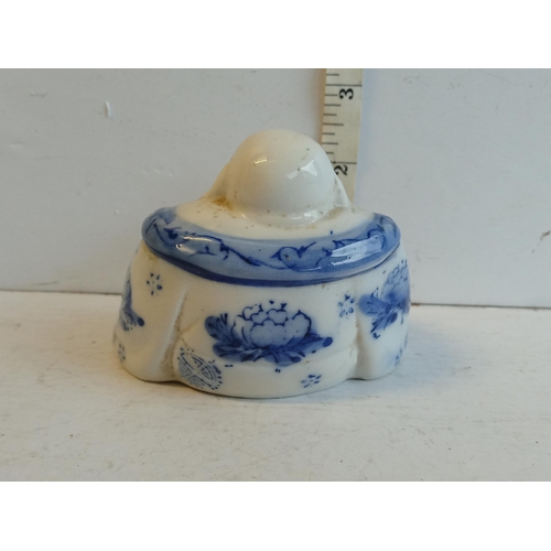 48 - 19th Century Signed Blue & White Pottery Buddha