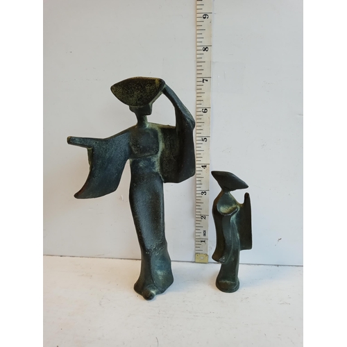 68 - 2 Japanese Bronze Abstract Figures