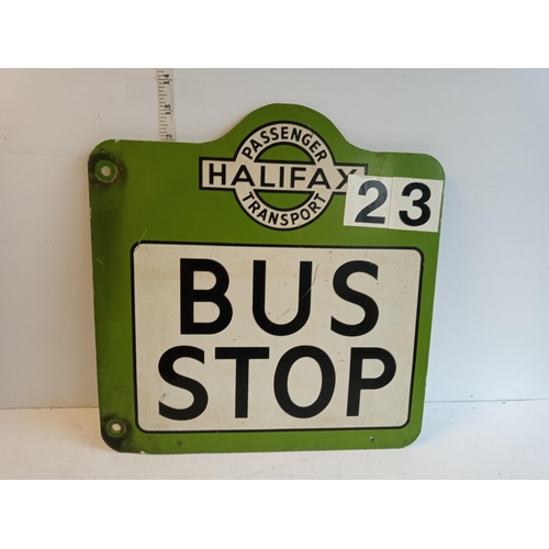 71 - Vintage Halifax Transport Double Sided Bus Stop Sign