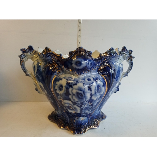 144 - Blue & White Planter, Collection Only